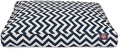 Majestic Pet Rectangular Dog Bed, Medium, 36x29x4 in, Washable, Navy Blue