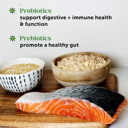 Cat Probiotics Crunchy Creamy Chews for Digestive Health - Cat Constipation + Occasional Diarrhea Relief - Daily Probiotics for Cats with Prebiotics Fiber Gut Flora Sensitive Stomach (30-Day Supply)