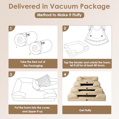 EHEYCIGA Orthopedic Dog Beds Large Sized Dog, Waterproof Washable Pet Bed