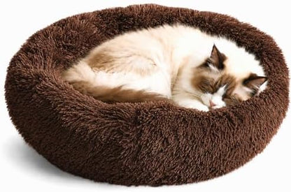 Whiskers & Friends Cat Beds for Indoor Cats & Small Dog, Fluffy Cat Bed