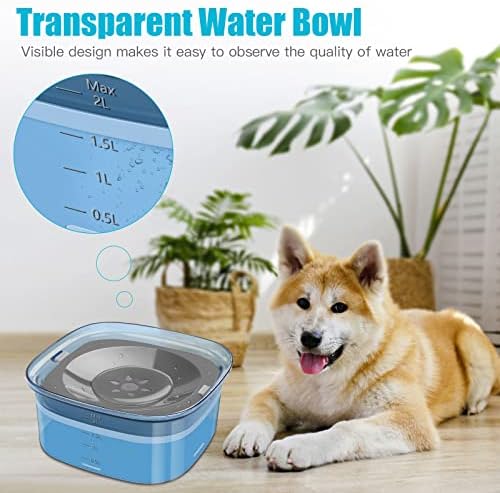 UPSKY 70oz Dog Water Bowl, No Spill Slow Drinking Feeder for Messy Drinke