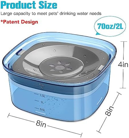 UPSKY 70oz Dog Water Bowl, No Spill Slow Drinking Feeder for Messy Drinke