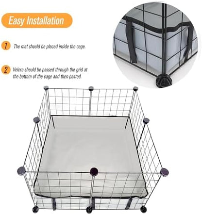 DZWLKJ Guinea Pig Cage Liner Tarp Bottom Waterproof and Washable Base Also for Rabbits, Bunny, Chinchesillas, Hedgehog, Ferrets and Other Small Animals.(24x24 inches)