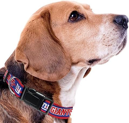 Pets First NFL New York Giants Licensed PET COLLAR, Medium - Heavy-Duty, Strong, and Durable Dog Collar. Available in 31 Football Teams and 4 Sizes