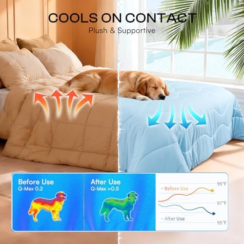 Luciphia Cooling Dog Blanket, Q-MAX>0.5 Pet Throw for Couch, Crate & Bed