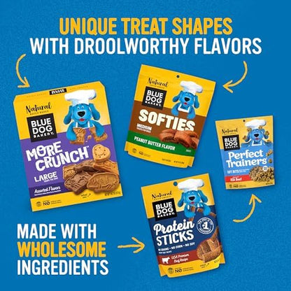 Blue Dog Bakery Natural Dog Treats, More Crunch Large, Peanut Butter, 18oz (6 Count)