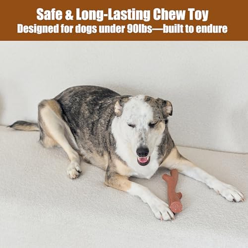 SPOT Bam-Bones Plus Branch -Bamboo Fiber & Nylon, Durable Long Lasting Dog Chew for Aggressive Chewers – Great Toy for Adult Dogs & Teething Puppies Under 90lbs, Non-Splintering, 9.5in, Beef Flavor