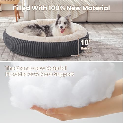 45 inches Calming Donut Dog Bed for Extra Large Dogs,Charcoal