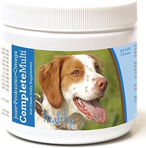 Healthy Breeds Brittany All in One Multivitamin Soft Chew for Dogs Chicken Flavor 60 Count