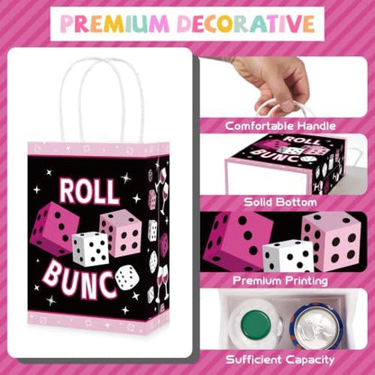 Greencian 16Pcs Dice Game Party Favor Bags Pink Black Goodie Bags