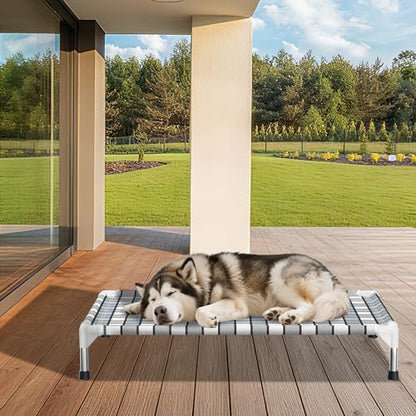 Caghash Elevated Outdoor Raised Dog Bed, Lifted Dog Cot for Large Pet
