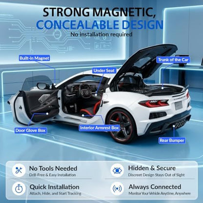 Mini Hidden GPS Tracker for Vehicles, Real-Time Tracking for Cars, iOS Only