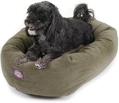 Majestic Pet Suede Calming Dog Bed, 24 Inch Small, Round, Washable, Sage