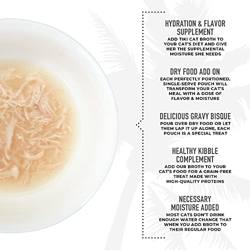Tiki Cat Born Carnivore Broths Wet Cat Food Toppers, Variety Pack, 1.3 oz. Pouch (12 Count)
