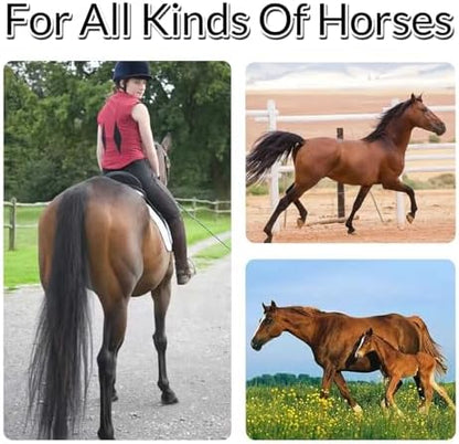 33.5 IN Long 1 LB Horse Tail Extension with Braided Horsehair Loop & Blunt Cut Bottom (Mixed Brown)