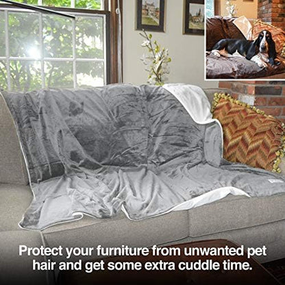 PetFusion Premium Ultra Soft Dog and Cat Blanket, Grey or Brown