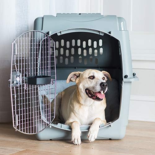 Petmate Sky Kennel for Pets 50-70 lbs (36 Inches) with Large Kennel Bowl Bundle - Airline Approved Travel Crate with External Refill Bowl