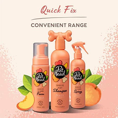 Pet Head Quick Fix Dog Grooming Foam | Peach Scent | 6.7 fl. oz.