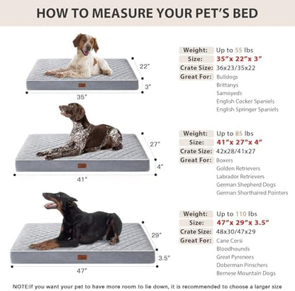 WNPETHOME Orthopedic Waterproof Large Dog Bed for Crate Cozy Sleep