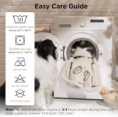 Bedsure Waterproof Dog Blankets for Large Dogs - 40"X50", Beige