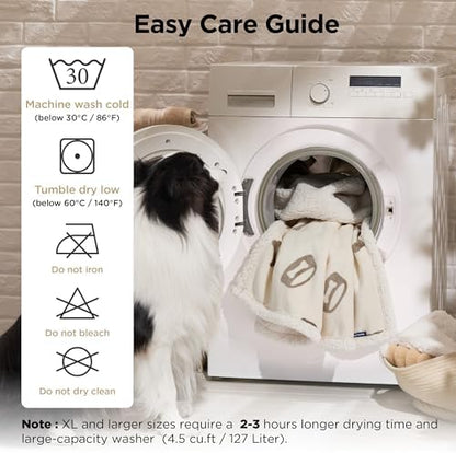 Bedsure Waterproof Dog Blankets for Large Dogs - 40"X50", Beige