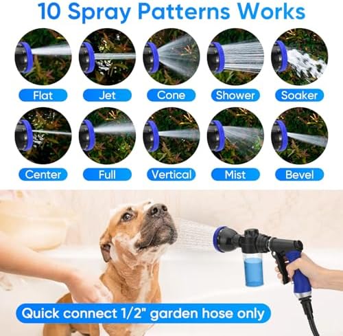 Dog Shower Attachment Water Hose Nozzle Sprayer Set