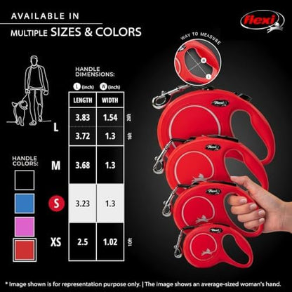 FLEXI® Classic Tape Retractable Dog Leash, Small, 16 ft - Red