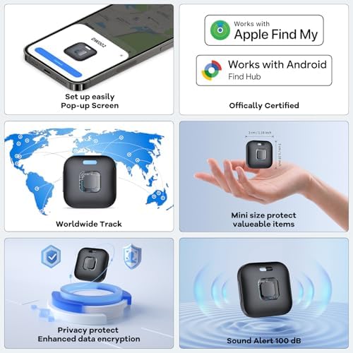 Hoxe Air Tracker Tags-4 Pack for iOS & Android, Smart Tag for Key, Bag, Pet