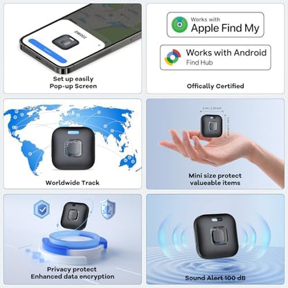 Hoxe Air Tracker Tags-4 Pack for iOS & Android, Smart Tag for Key, Bag, Pet