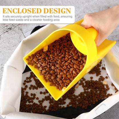 FillTouch 8 Pcs Feed Scoop 2 Qt Plastic Enclosed Heavy Duty Stackable Feed Scoop for Bird Horse Chicken Livestock Animal Ranchers Homesteaders Farmers(Yellow)