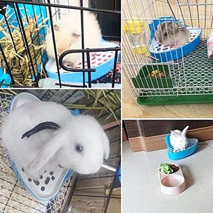 kathson Triangle Potty Trainer Corner Bunny Toilet Guinea Pig Litter Bedding Plastic Box Pet Pan for Rabbit Chinchilla Hamster Ferret Small Animal (Blue)