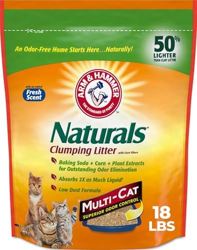 ARM & HAMMER Naturals Clumping Cat Litter, Multi Cat, 18 lbs