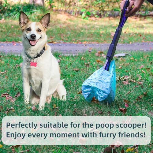 Cat Litter Disposal Bags and Dog Poop Bags with Handle,Cornstarch Based Extra Thick and Guaranteed Leak Proof Poop bags for Kitty and Doggy(360 Count 1.1 Gallon,Lavender Scent)
