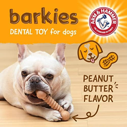 Arm & Hammer Barkies Classic Bone Chew Toy, Peanut Butter Flavor, 5 Inch