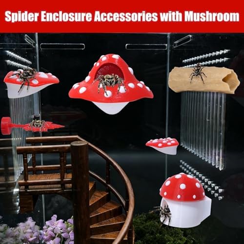 9 Pcs 3D Jumping Spider Enclosure Accessories Set, Jumping Spider Platforms