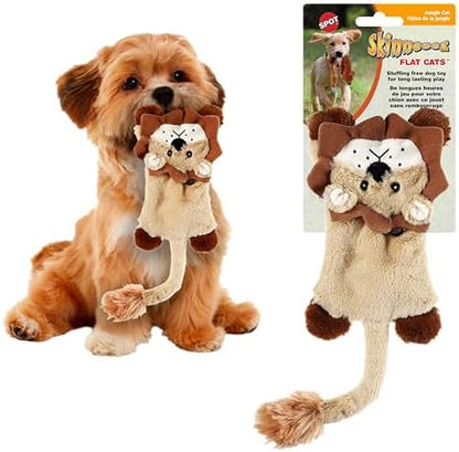 SPOT Skinneeez Flat Cat 11.5 Inch Stuffing-Free Plush Squeaky Dog Toy – Soft Interactive Toy for Mini and Small Dogs – Mess-Free Play for Light Chewers – Assorted Styles