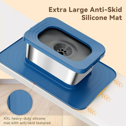 10L No Spill Dog Water Bowl Stainless Steel for Messy Drinkers