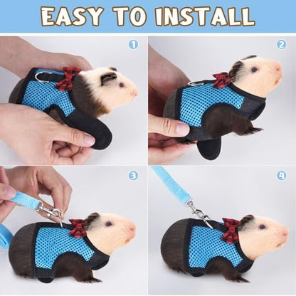 Guinea Pig Harness and Leash Adjustable to Any Size 2 Pack
