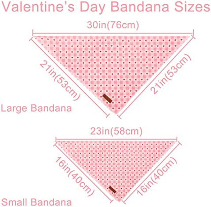 Valentine’s Dog Bandana, Valentine Triangle Bid Scarf for Girl Boy Small Medium Dogs or Cats, Adorable Puppy Wedding & Valentine’s Bandana, Cute Soft Cotton Pet Kerchief