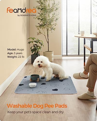 Feandrea Washable Pee Pads for Dogs, Waterproof, 36 x 34 Inches, 2 Pack