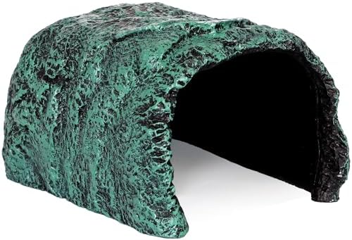 Reptile and Amphibians Rock Hide Cave - Climbing and Hiding Spots, Terrarium & Aquarium Decor, Perfect for Bearded Dragons,Lizards,Snakes,Turtles,Geckos,Frogs,Small Animals - Large Size