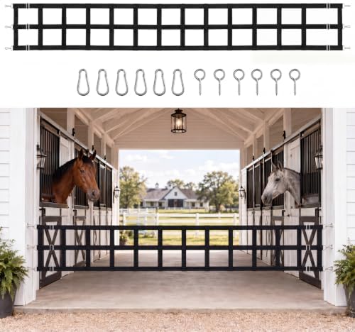 Zonon 12' x 20'' Adjustable Polyester Stall Guards for Horses, Black