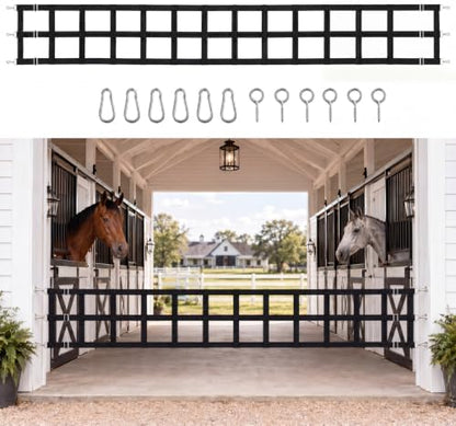 Zonon 12' x 20'' Adjustable Polyester Stall Guards for Horses, Black