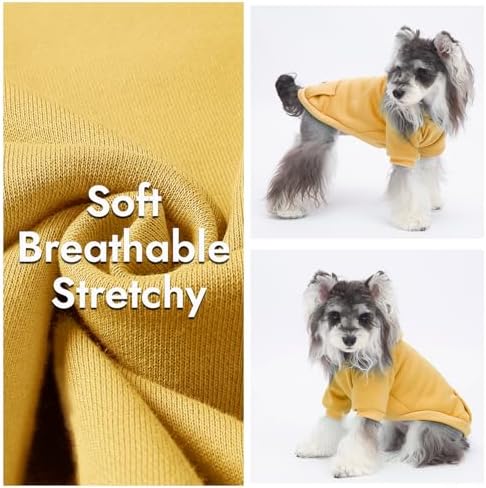 2 Pack Dog Hoodie Warm Hood Dog Sweater Cold Weather Small Dogs Sweatshirt Comfort Pet Clothes for Small Medium Dogs with Pockets Cats Chihuahua Clothes for Male Female Girl Boy Sporty Daily Wear