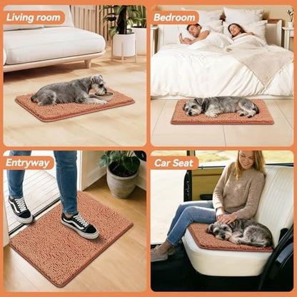 Bcoimo Super Absorbent Dog Door Mat, 30"*20" Anti Slip Mat for Muddy Paws