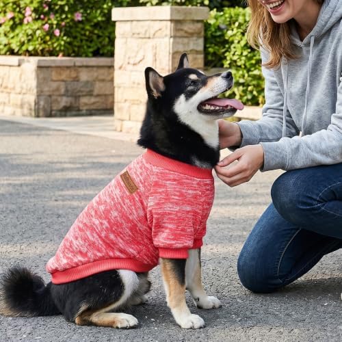 1 Pack Dog Sweaters for Small Dogs Girl Boy Winter Fleece Clothes Warm Soft Dog Sweatshirt Outfit for Dogs Cats Pet Apparel