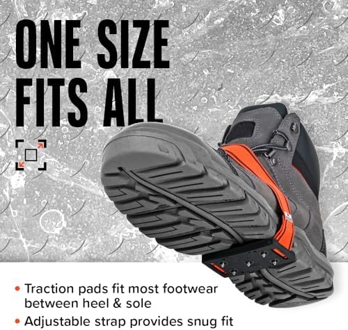 K1 Mid-Sole Ice Cleats for Men & Women - Rotatable Traction Aids For Winter Snow - Hi Vis - Low Profile