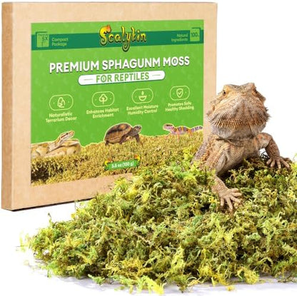 Sphagnum Moss for Reptiles & Plants, 3.5 OZ Terrarium Moss Bedding