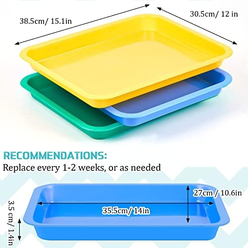 3 Pcs Kitten Litter Pan Classic Color 15.1 x 12 x 1.4 Inch