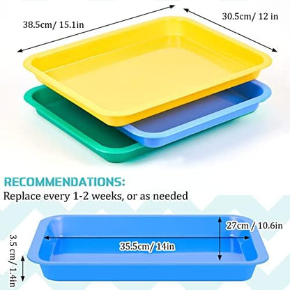 3 Pcs Kitten Litter Pan Classic Color 15.1 x 12 x 1.4 Inch
